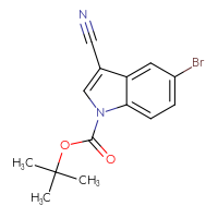 Chemical structure of tert-butyl 5-bromo-3-cyano-1H-indole-1-carboxylate - CSSB00010203453