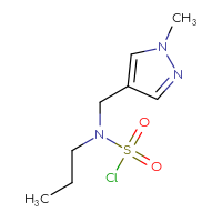 Chemical structure of N-[(1-methyl-1H-pyrazol-4-yl)methyl]-N-propylsulfamoyl chloride - CSSB00158341179