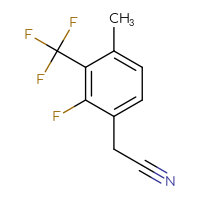 Chemical structure of 2-[2-fluoro-4-methyl-3-(trifluoromethyl)phenyl]acetonitrile - CSSB00011084150