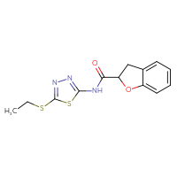 Chemical structure of N-[5-(ethylsulfanyl)-1,3,4-thiadiazol-2-yl]-2,3-dihydro-1-benzofuran-2-carboxamide - CSSB00046214897