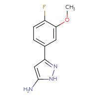 Chemical structure of 3-(4-fluoro-3-methoxyphenyl)-1H-pyrazol-5-amine - CSSB00012883623