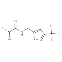 Chemical structure of 2-chloro-2-fluoro-N-{[4-(trifluoromethyl)thiophen-2-yl]methyl}acetamide - CSSB21332125506