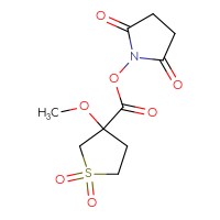 Chemical structure of 2,5-dioxopyrrolidin-1-yl 3-methoxy-1,1-dioxo-1λ⁶-thiolane-3-carboxylate - CSSB20269788968