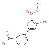 Chemical structure of methyl 5-(3-acetylphenyl)-3-aminothiophene-2-carboxylate - CSSB06587413387