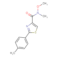 Chemical structure of N-methoxy-N-methyl-2-(4-methylphenyl)-1,3-thiazole-4-carboxamide - CSSB00103842155