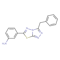 Chemical structure of 3-{3-benzyl-[1,2,4]triazolo[3,4-b][1,3,4]thiadiazol-6-yl}aniline - CSSB00121589675