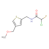 Chemical structure of 2-chloro-2-fluoro-N-{[4-(methoxymethyl)thiophen-2-yl]methyl}acetamide - CSSB21332068902
