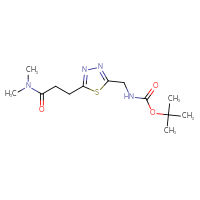 Chemical structure of tert-butyl N-({5-[2-(dimethylcarbamoyl)ethyl]-1,3,4-thiadiazol-2-yl}methyl)carbamate - CSSB02283617882