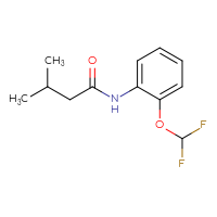 Chemical structure of N-[2-(difluoromethoxy)phenyl]-3-methylbutanamide - CSSB00048208467