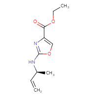 Chemical structure of ethyl 2-{[(2S)-but-3-en-2-yl]amino}-1,3-oxazole-4-carboxylate - CSSB21495860856