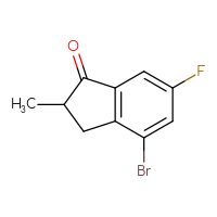 Chemical structure of 4-bromo-6-fluoro-2-methyl-2,3-dihydro-1H-inden-1-one - CSSB00014105922