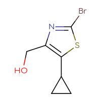 Chemical structure of (2-bromo-5-cyclopropyl-1,3-thiazol-4-yl)methanol - CSSB14868982166
