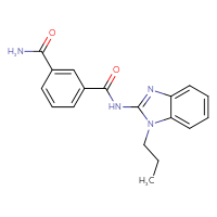Chemical structure of N1-(1-propyl-1H-1,3-benzodiazol-2-yl)benzene-1,3-dicarboxamide - CSSB00026246688