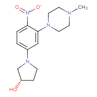 Chemical structure of (3S)-1-[3-(4-methylpiperazin-1-yl)-4-nitrophenyl]pyrrolidin-3-ol - CSSB00160523841