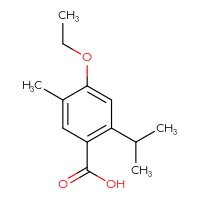 Chemical structure of 4-ethoxy-5-methyl-2-(propan-2-yl)benzoic acid - CSSB21103686350