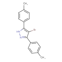 Chemical structure of 4-bromo-3,5-bis(4-methylphenyl)-1H-pyrazole - CSSB00015198272