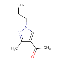 Chemical structure of 1-(3-methyl-1-propyl-1H-pyrazol-4-yl)ethan-1-one - CSSB00000067368