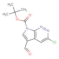 Chemical structure of tert-butyl 3-chloro-5-formyl-7H-pyrrolo[2,3-c]pyridazine-7-carboxylate - CSSB21332153475