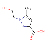 Chemical structure of 1-(2-hydroxyethyl)-5-methyl-1H-pyrazole-3-carboxylic acid - CSSB00000098647