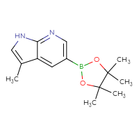 Chemical structure of 3-methyl-5-(4,4,5,5-tetramethyl-1,3,2-dioxaborolan-2-yl)-1H-pyrrolo[2,3-b]pyridine - CSSB00010168186