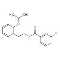 Chemical structure of 3-bromo-N-{2-[2-(propan-2-yloxy)phenyl]ethyl}benzamide - CSSB21432544063