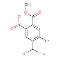 Chemical structure of methyl 5-bromo-2-nitro-4-(propan-2-yl)benzoate - CSSB00025682960