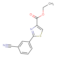 Chemical structure of ethyl 2-(3-cyanophenyl)-1,3-thiazole-4-carboxylate - CSSB03739566258