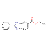 Chemical structure of ethyl 2-phenyl-1H-1,3-benzodiazole-6-carboxylate - CSSB01128118349