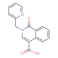 Chemical structure of 1-oxo-2-[(pyridin-2-yl)methyl]-1,2-dihydroisoquinoline-4-carboxylic acid - CSSB00020592013