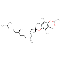 Chemical structure of (2R)-2,5,7,8-tetramethyl-2-[(4R,8R)-4,8,12-trimethyltridecyl]-3,4-dihydro-2H-1-benzopyran-6-yl acetate - CSSB00016994804