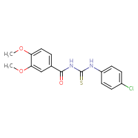 Chemical structure of 1-(4-chlorophenyl)-3-(3,4-dimethoxybenzoyl)thiourea - CSSB00121706474