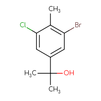 Chemical structure of 2-(3-bromo-5-chloro-4-methylphenyl)propan-2-ol - CSSB21246278707