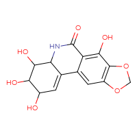 Chemical structure of 2,3,4,7-tetrahydroxy-2H,3H,4H,4aH,5H,6H,9H-[1,3]dioxolo[4,5-j]phenanthridin-6-one - CSSB00159267986