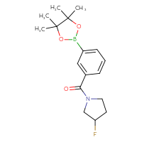 Chemical structure of 3-fluoro-1-[3-(4,4,5,5-tetramethyl-1,3,2-dioxaborolan-2-yl)benzoyl]pyrrolidine - CSSB02166475177