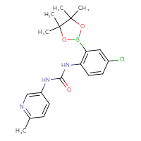 Chemical structure of 1-[4-chloro-2-(4,4,5,5-tetramethyl-1,3,2-dioxaborolan-2-yl)phenyl]-3-(6-methylpyridin-3-yl)urea - CSSB21332093101