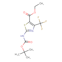Chemical structure of ethyl 2-{[(tert-butoxy)carbonyl]amino}-4-(trifluoromethyl)-1,3-thiazole-5-carboxylate - CSSB00010253755