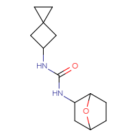 Chemical structure of 1-{7-oxabicyclo[2.2.1]heptan-2-yl}-3-{spiro[2.3]hexan-5-yl}urea - CSSB01900388573