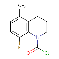 Chemical structure of 8-fluoro-5-methyl-1,2,3,4-tetrahydroquinoline-1-carbonyl chloride - CSSB14999591216