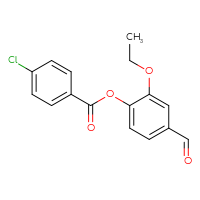 Chemical structure of 2-ethoxy-4-formylphenyl 4-chlorobenzoate - CSSB00020594743