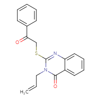 Chemical structure of 2-[(2-oxo-2-phenylethyl)sulfanyl]-3-(prop-2-en-1-yl)-3,4-dihydroquinazolin-4-one - CSSB00027934147