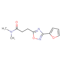 Chemical structure of 3-[3-(furan-2-yl)-1,2,4-oxadiazol-5-yl]-N,N-dimethylpropanamide - CSSB00026574383