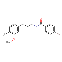 Chemical structure of 4-bromo-N-[3-(3-methoxy-4-methylphenyl)propyl]benzamide - CSSB21432555910