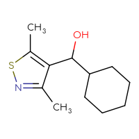 Chemical structure of cyclohexyl(3,5-dimethyl-1,2-thiazol-4-yl)methanol - CSSB02517840101