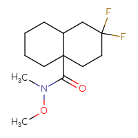 Chemical structure of 2,2-difluoro-N-methoxy-N-methyl-decahydronaphthalene-4a-carboxamide - CSSB21151593559