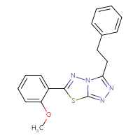 Chemical structure of 6-(2-methoxyphenyl)-3-(2-phenylethyl)-[1,2,4]triazolo[3,4-b][1,3,4]thiadiazole - CSSB00121616713