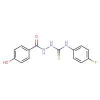 Chemical structure of N-{[(4-fluorophenyl)carbamothioyl]amino}-4-hydroxybenzamide - CSSB03436642967