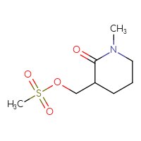 Chemical structure of (1-methyl-2-oxopiperidin-3-yl)methyl methanesulfonate - CSSB21246262602