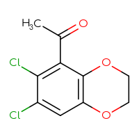 Chemical structure of 1-(6,7-dichloro-2,3-dihydro-1,4-benzodioxin-5-yl)ethan-1-one - CSSB00000067555