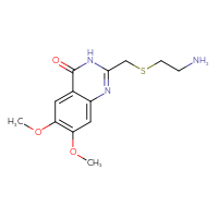 Chemical structure of 2-{[(2-aminoethyl)sulfanyl]methyl}-6,7-dimethoxy-3,4-dihydroquinazolin-4-one - CSSB00020592072