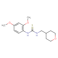 Chemical structure of 3-(2,4-dimethoxyphenyl)-1-[(oxan-4-yl)methyl]thiourea - CSSB21432509910